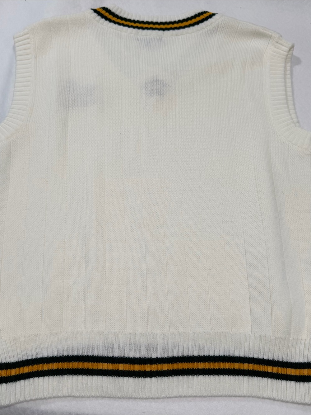Vintage Stanford XI Sweater Vest XXL White Knit Varsity Grandpa Core Preppy - Picture 6 of 7